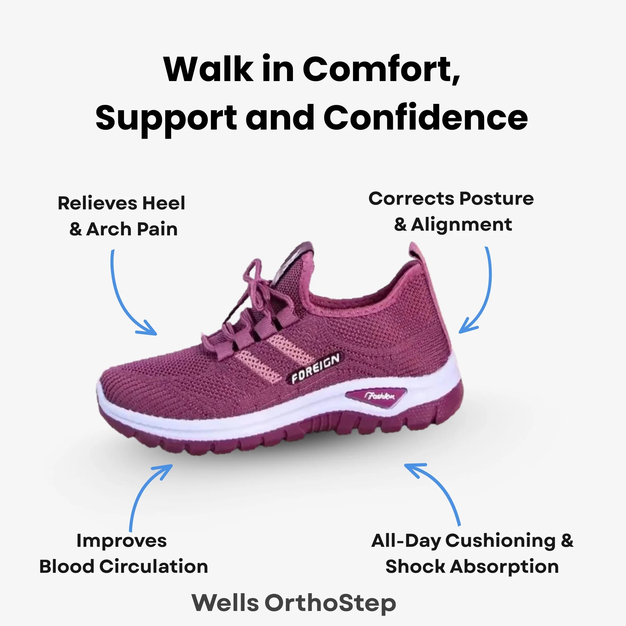 Wells OrthoStep - Comfort Fit Slip-On Sneakers for Everyday Wear