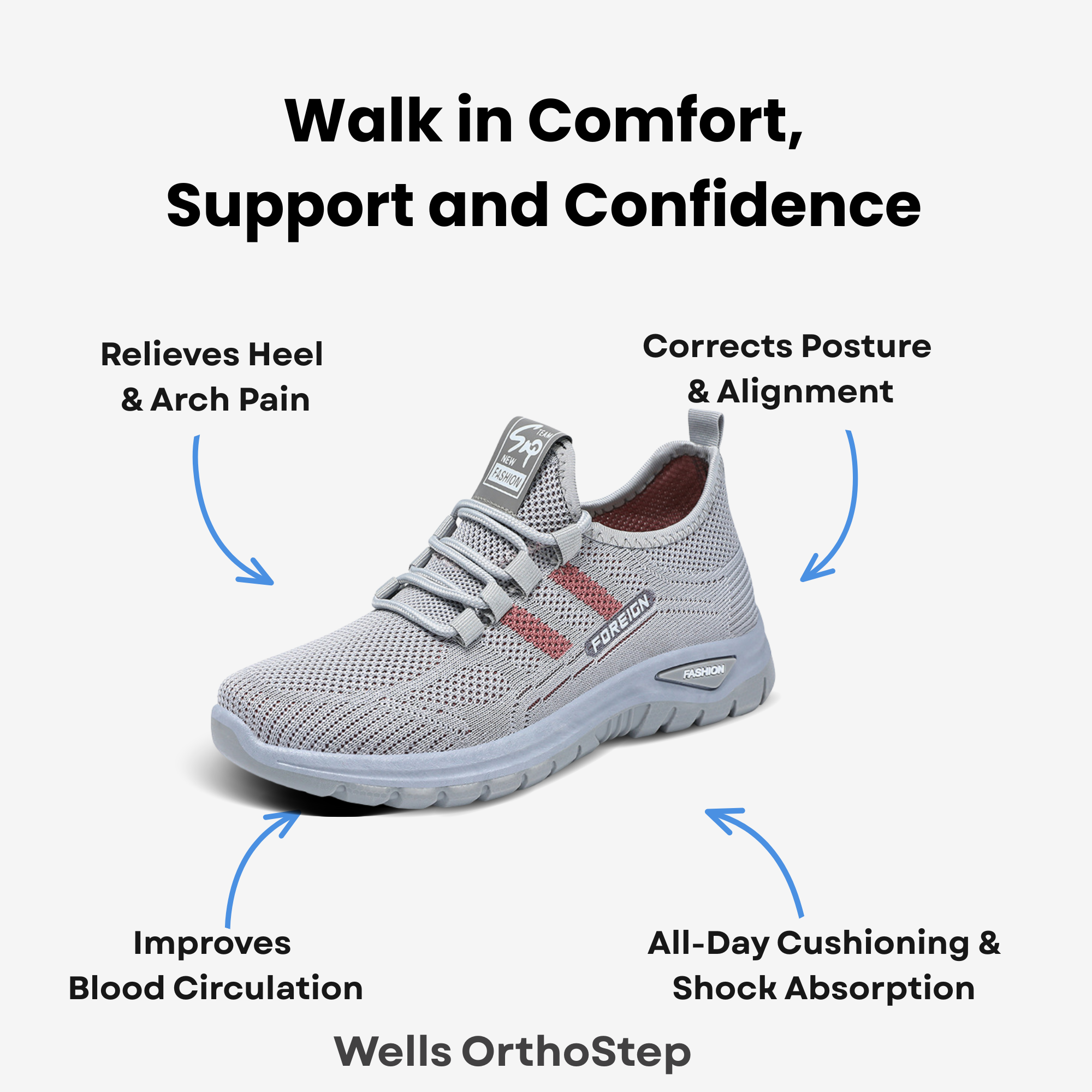 Wells OrthoStep - Comfort Fit Slip-On Sneakers For Women