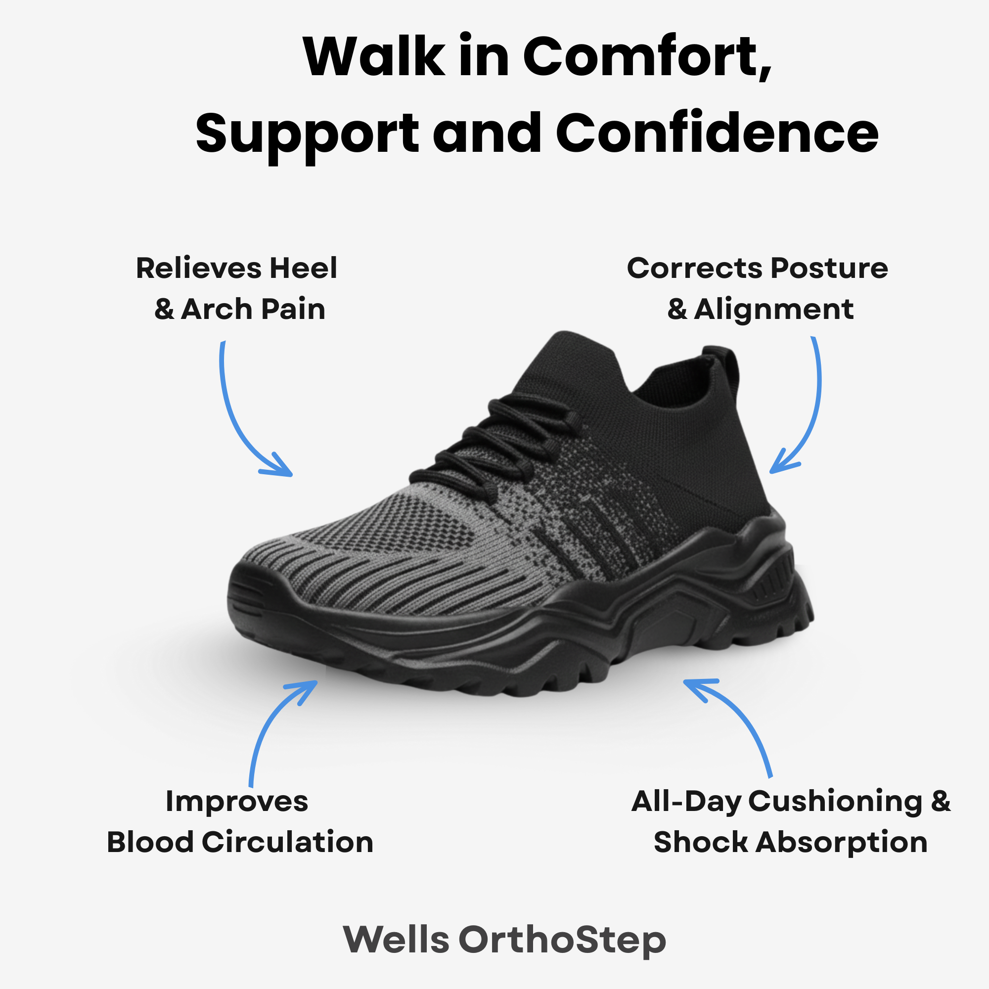 Wells NursePro - Orthopedic Unisex Support Walking Shoes
