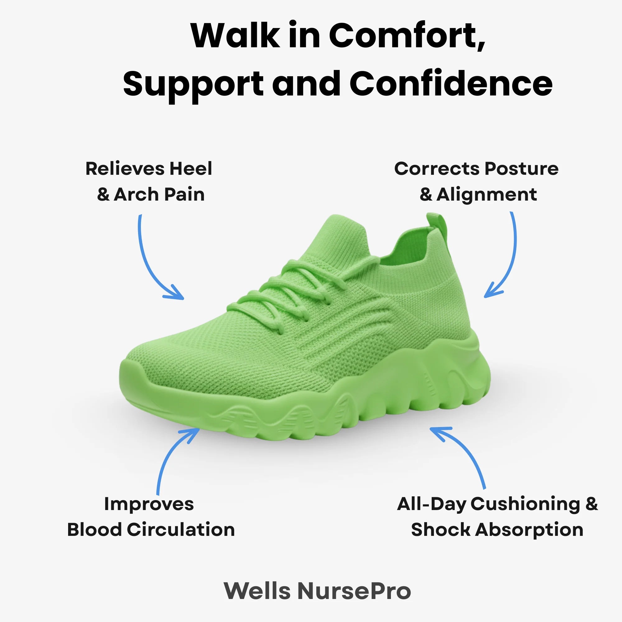 Wells NursePro - Orthopedic Unisex Support Walking Shoes