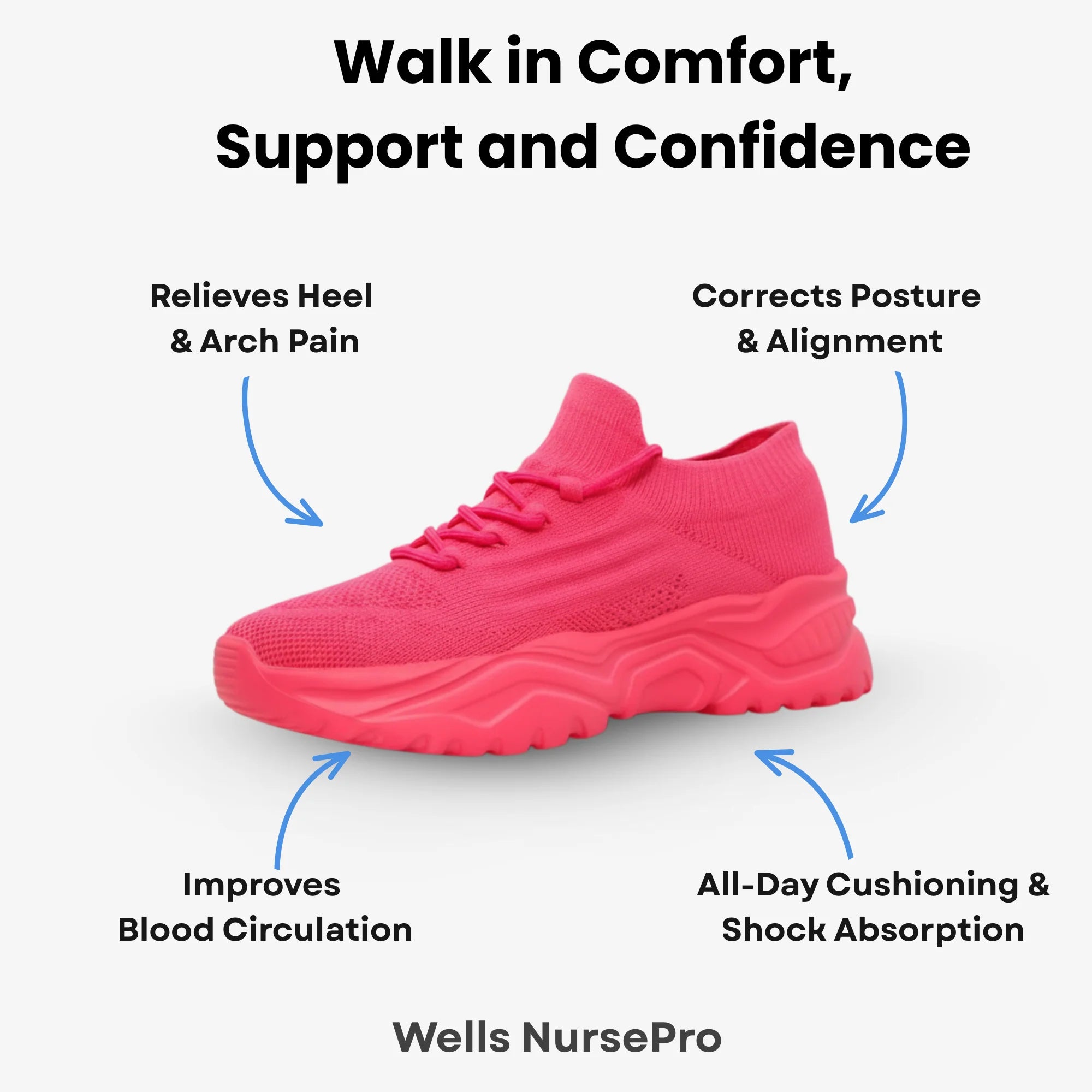 Wells NursePro - Orthopedic Unisex Support Walking Shoes