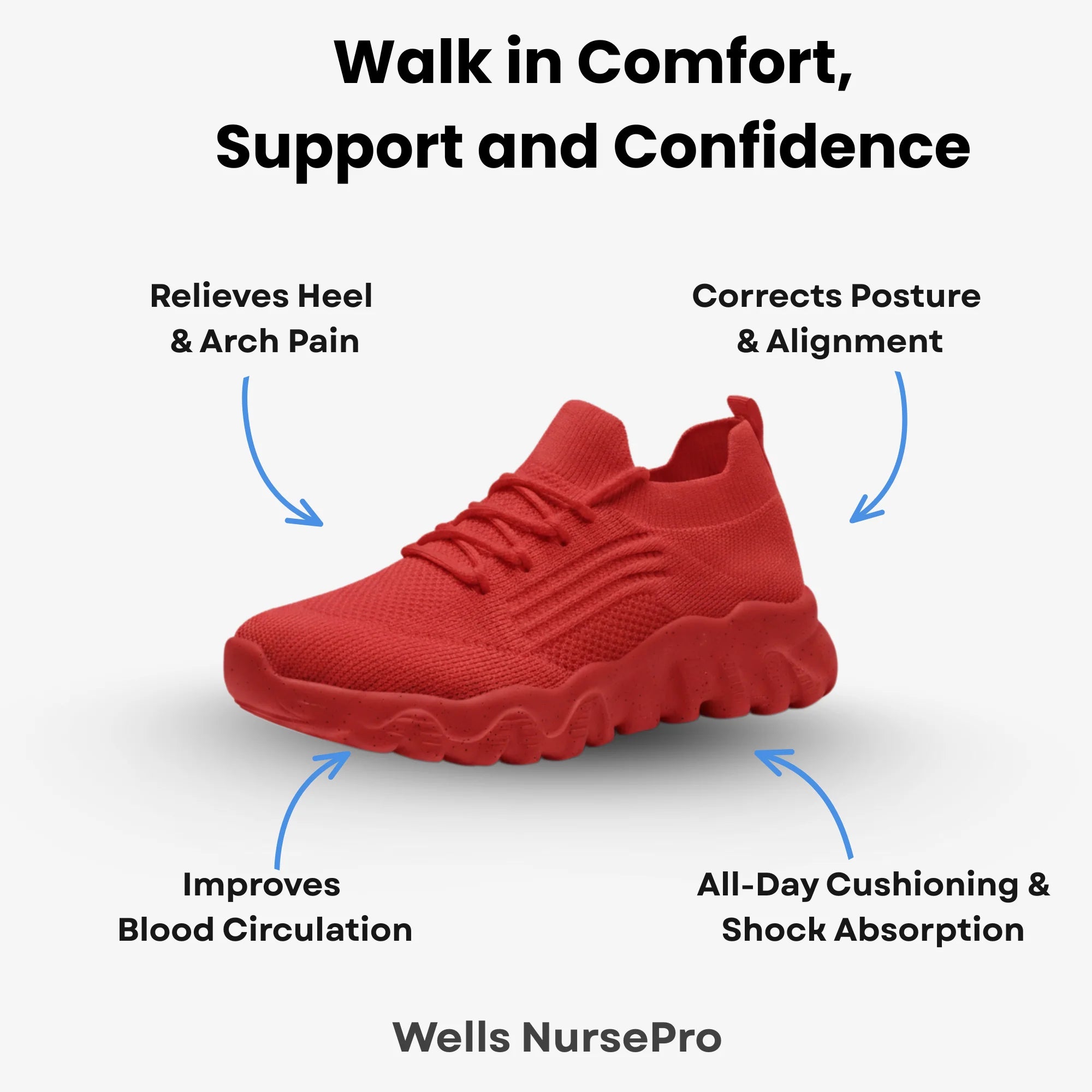 Wells NursePro - Orthopedic Unisex Support Walking Shoes