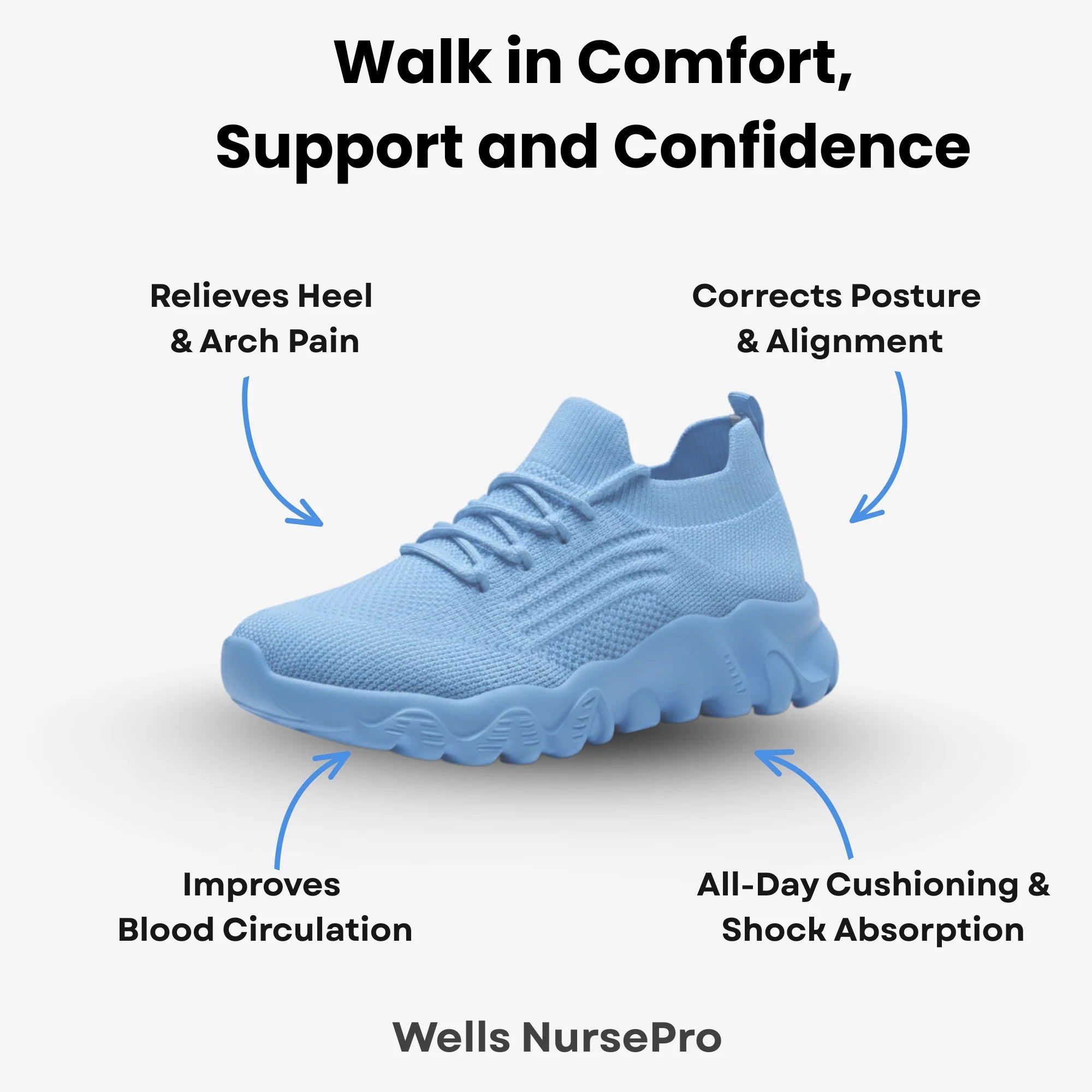 Wells NursePro - Orthopedic Unisex Support Walking Shoes