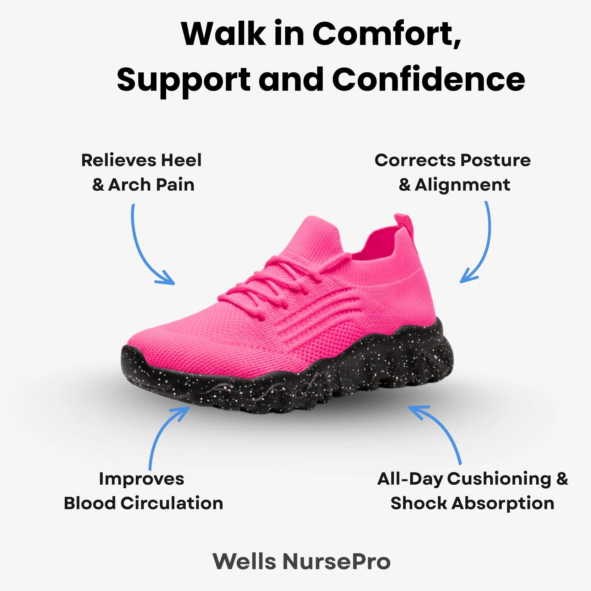 Wells NursePro - Orthopedic Unisex Support Walking Shoes