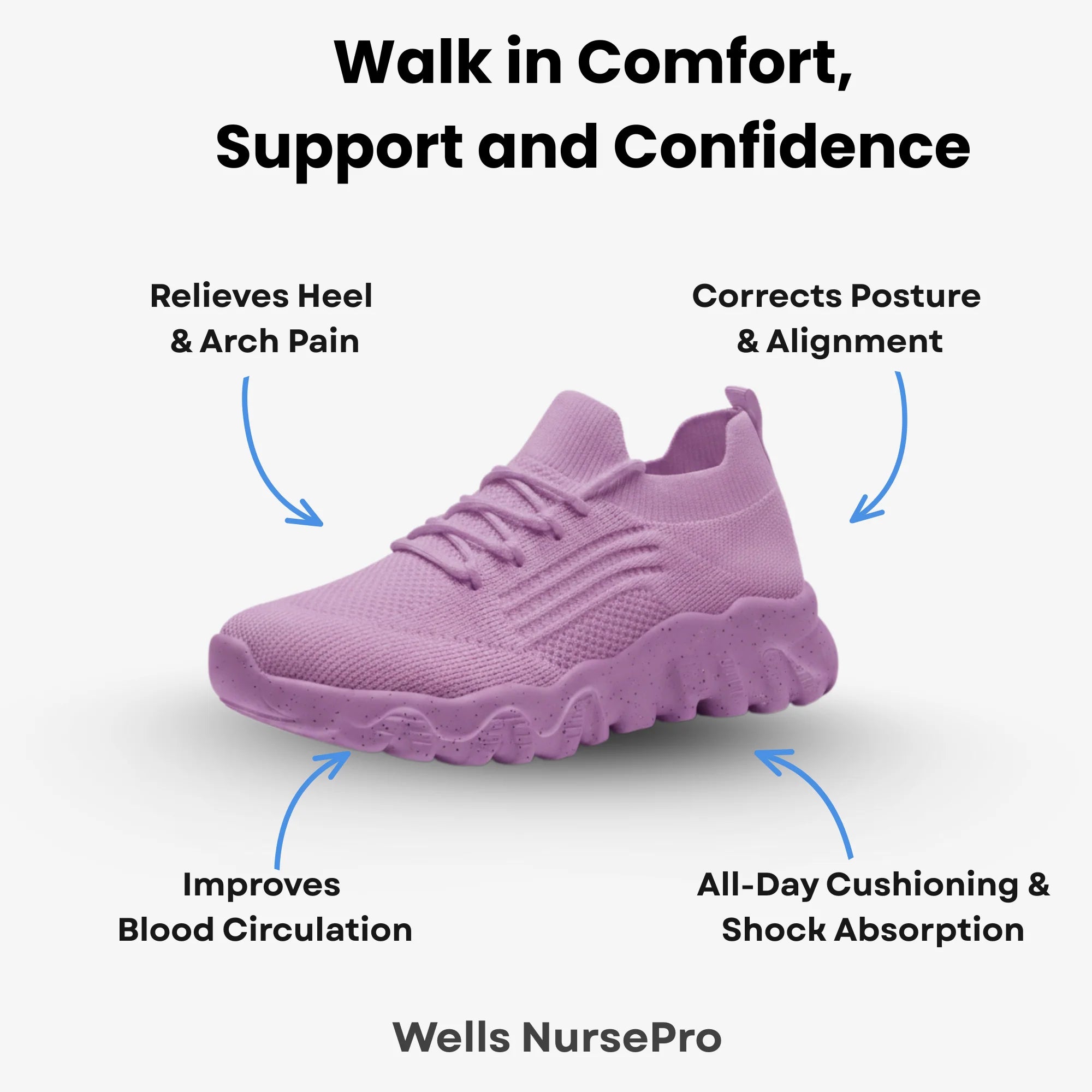 Wells NursePro - Orthopedic Unisex Support Walking Shoes