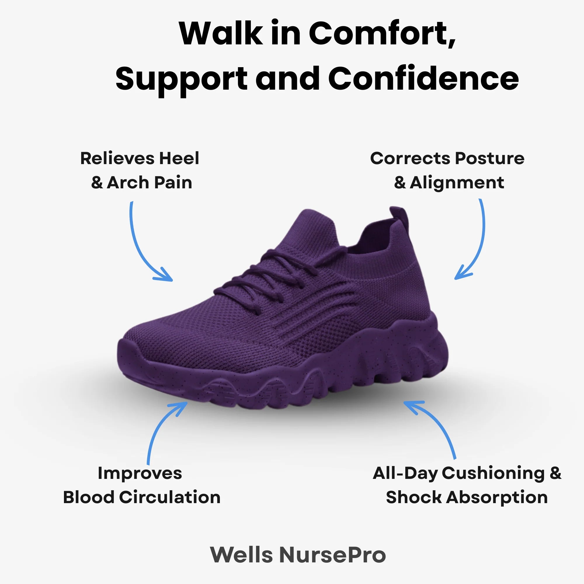 Wells NursePro - Orthopedic Unisex Support Walking Shoes