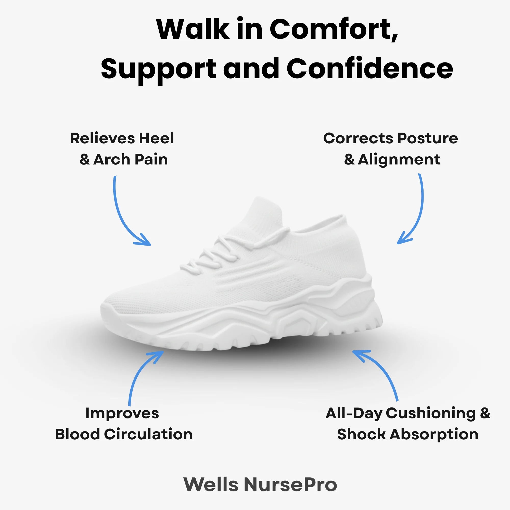 Wells NursePro - Orthopedic Unisex Support Walking Shoes