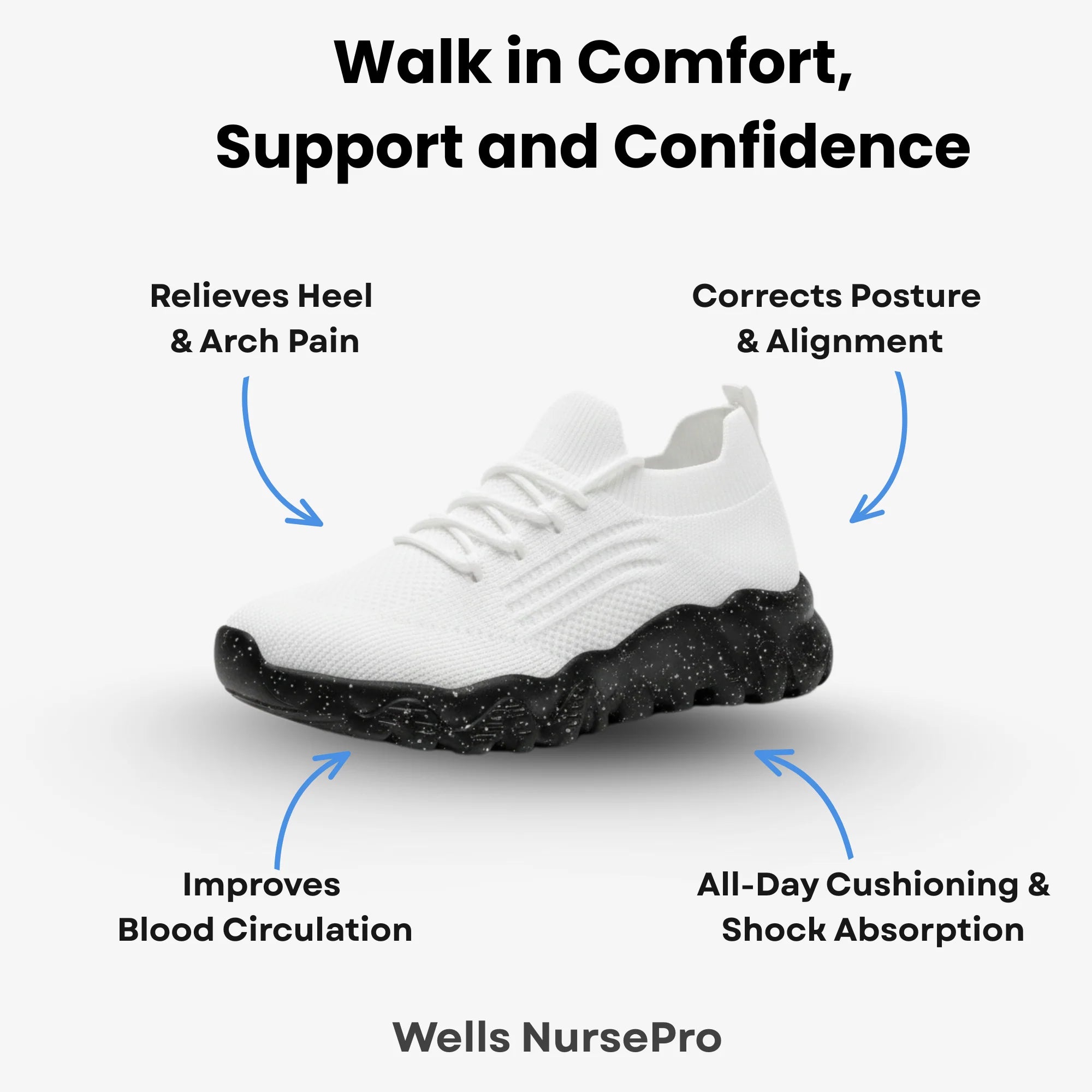 Wells NursePro - Orthopedic Unisex Support Walking Shoes
