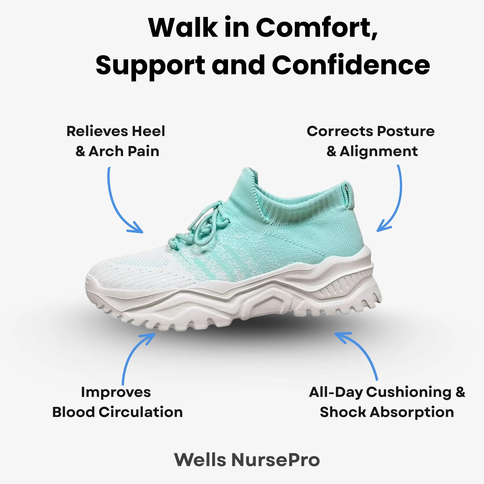 Wells NursePro - Orthopedic Unisex Support Walking Shoes