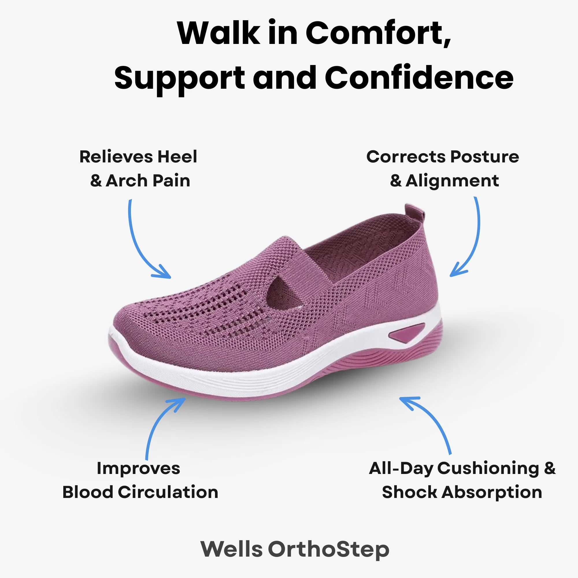 Wells OrthoStep - Non-Slip Orthopedic Walking Shoes