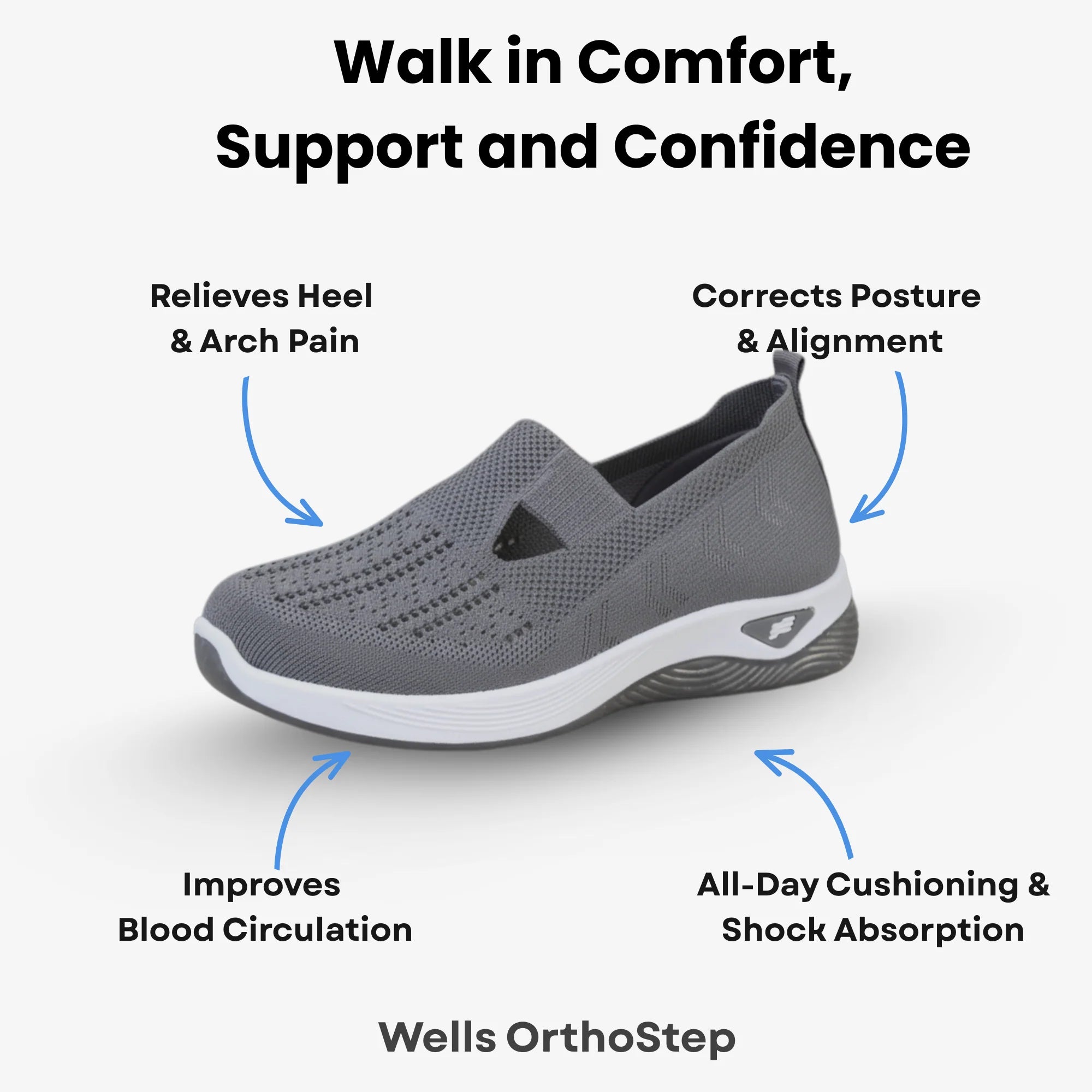 Wells OrthoStep - Non-Slip Orthopedic Walking Shoes