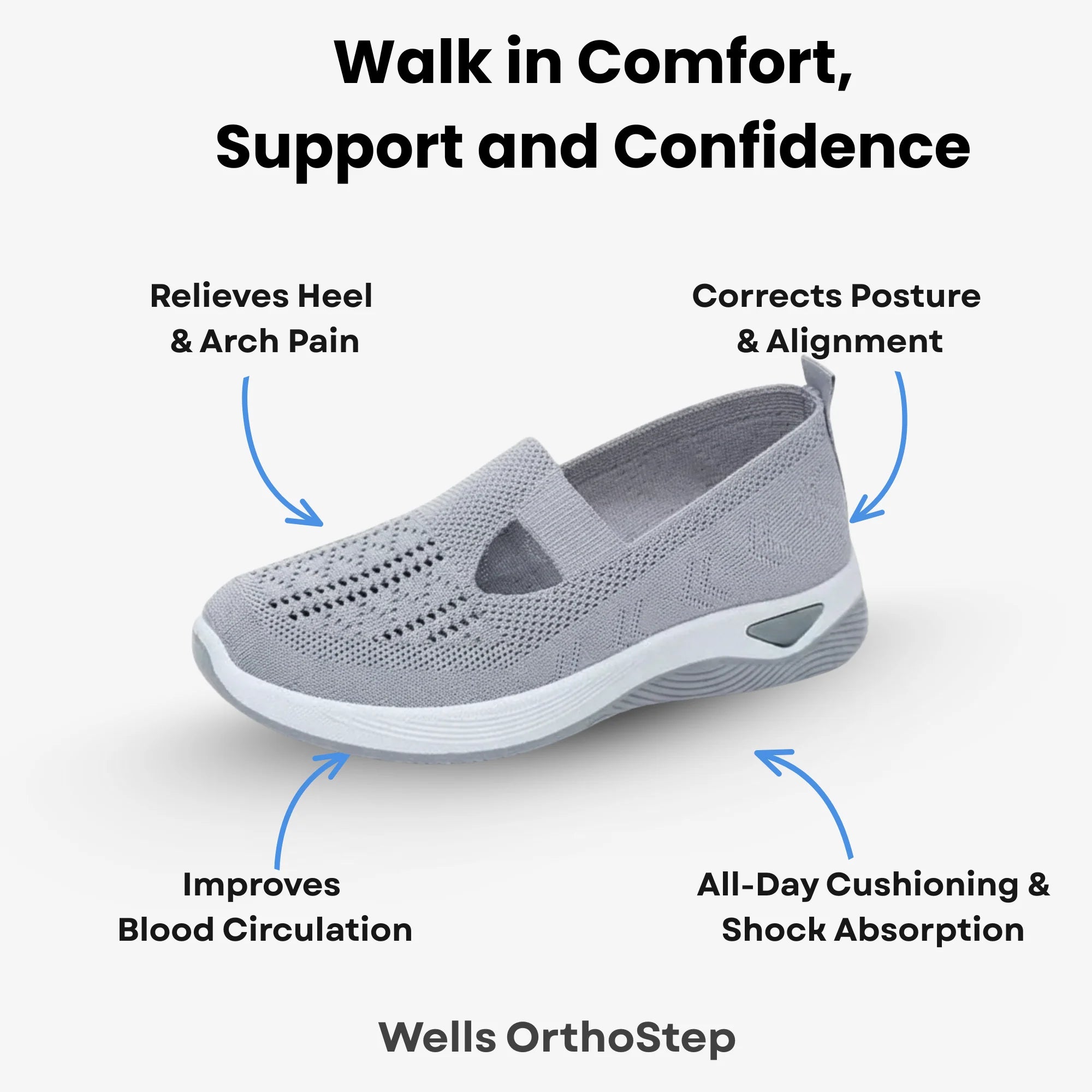 Wells OrthoStep - Non-Slip Orthopedic Walking Shoes