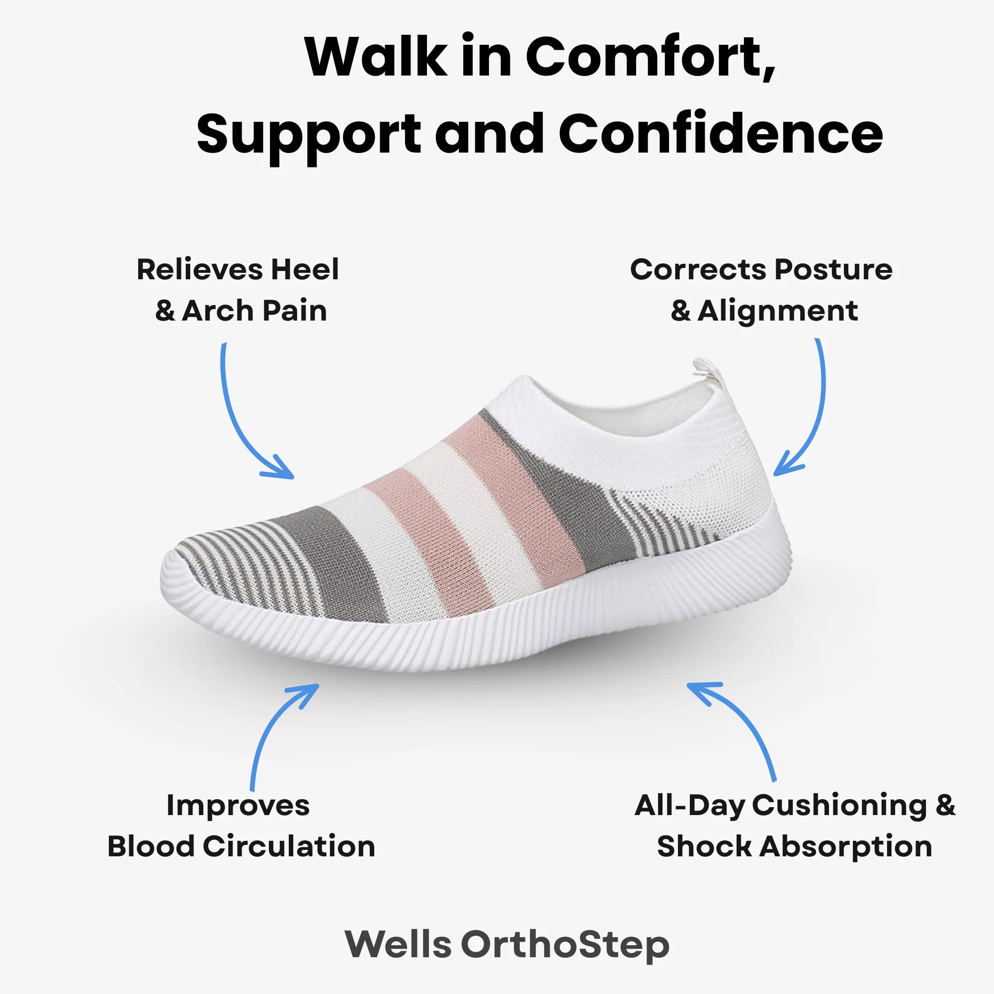 Wells OrthoStep - Breathable Comfort Knit Slip-On Shoes