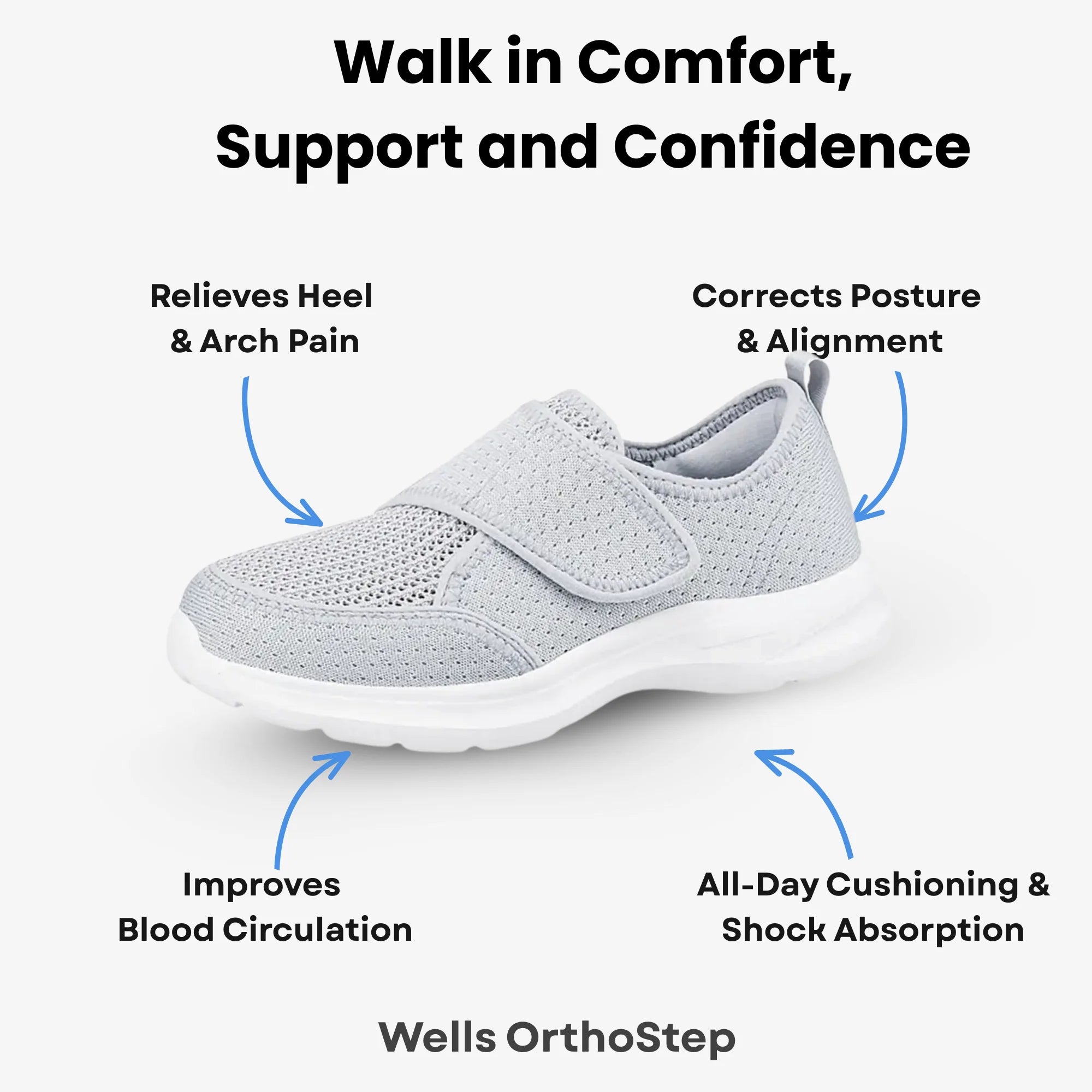 Wells OrthoStep – Support Adjustable Shoes for Everyday Wear