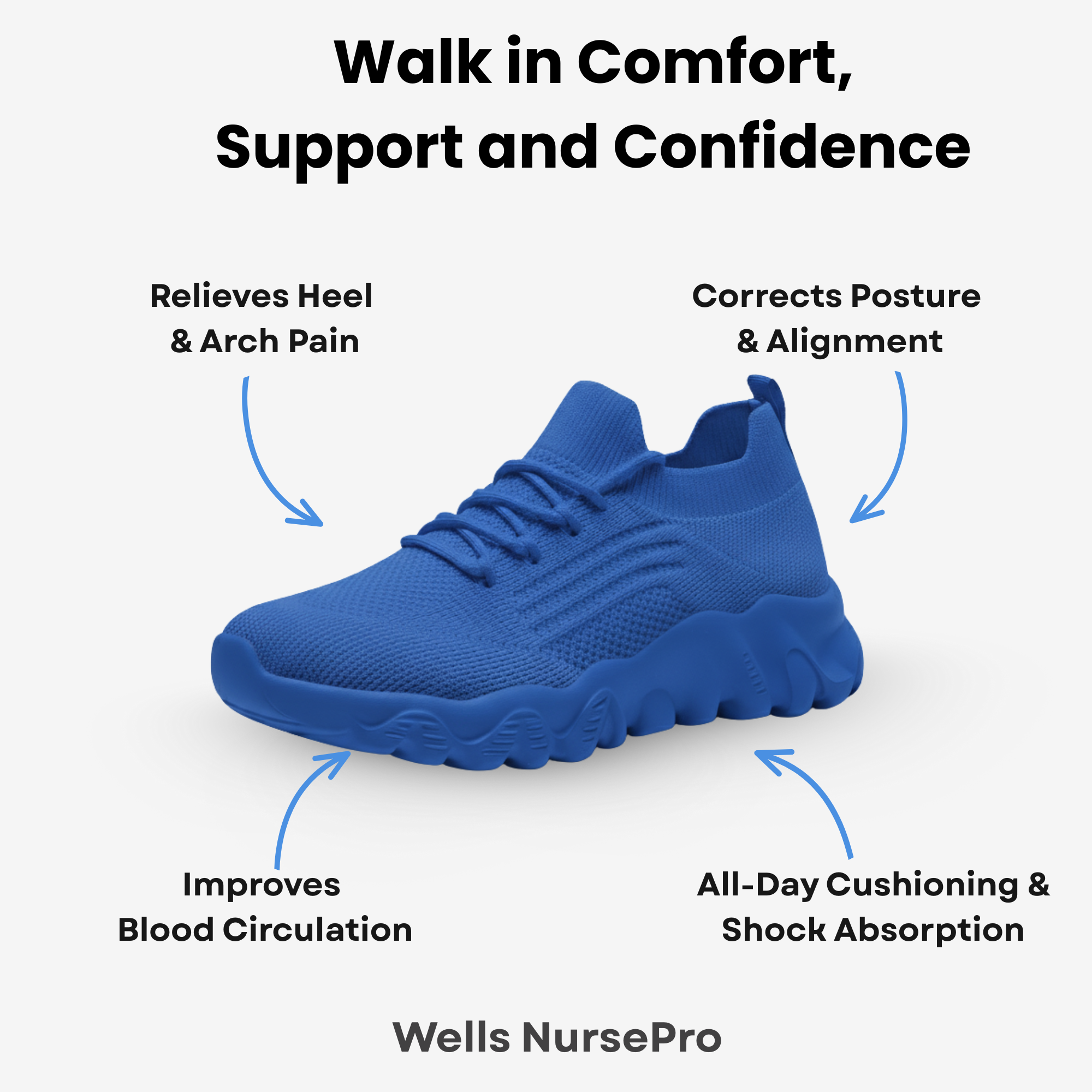 Wells NursePro - Orthopedic Unisex Support Walking Shoes