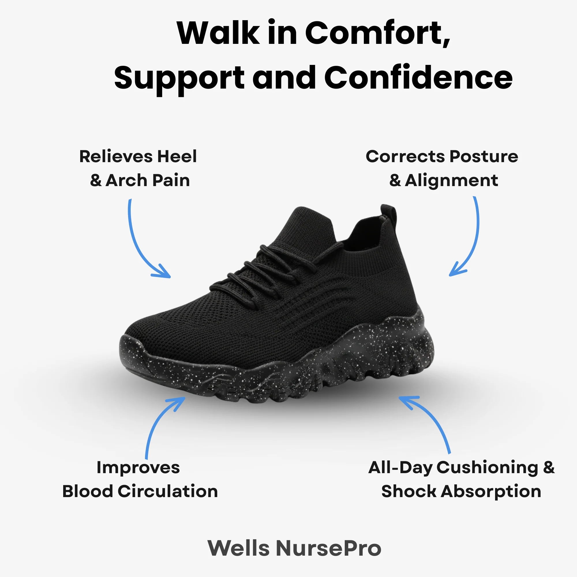 Wells NursePro - Orthopedic Unisex Support Walking Shoes