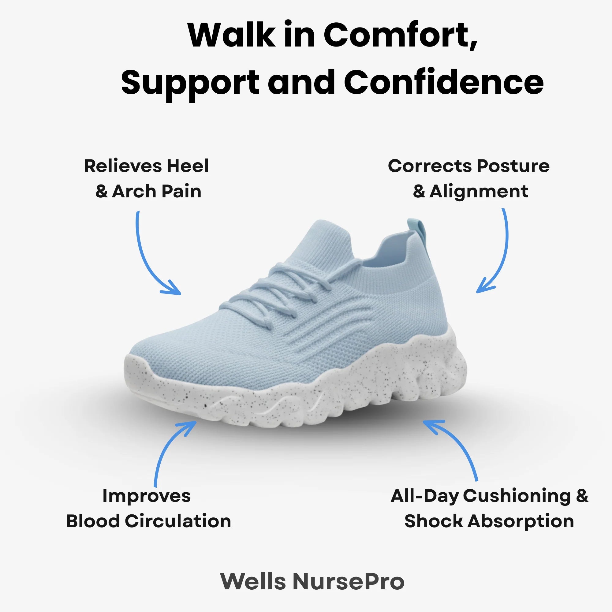Wells NursePro - Orthopedic Unisex Support Walking Shoes