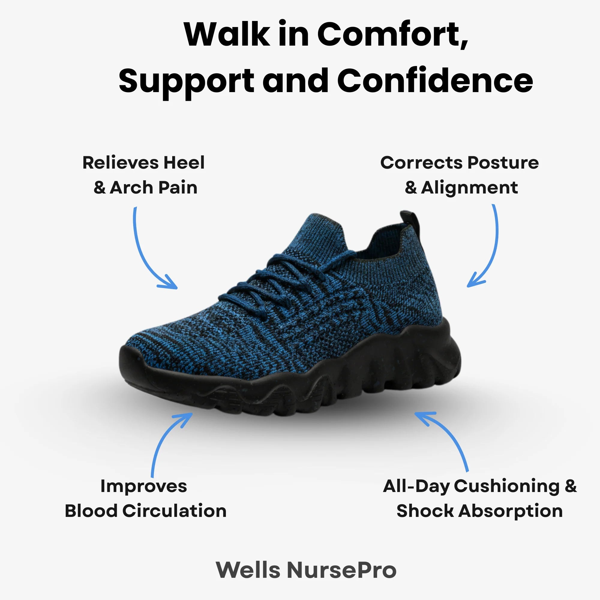 Wells NursePro - Orthopedic Unisex Support Walking Shoes