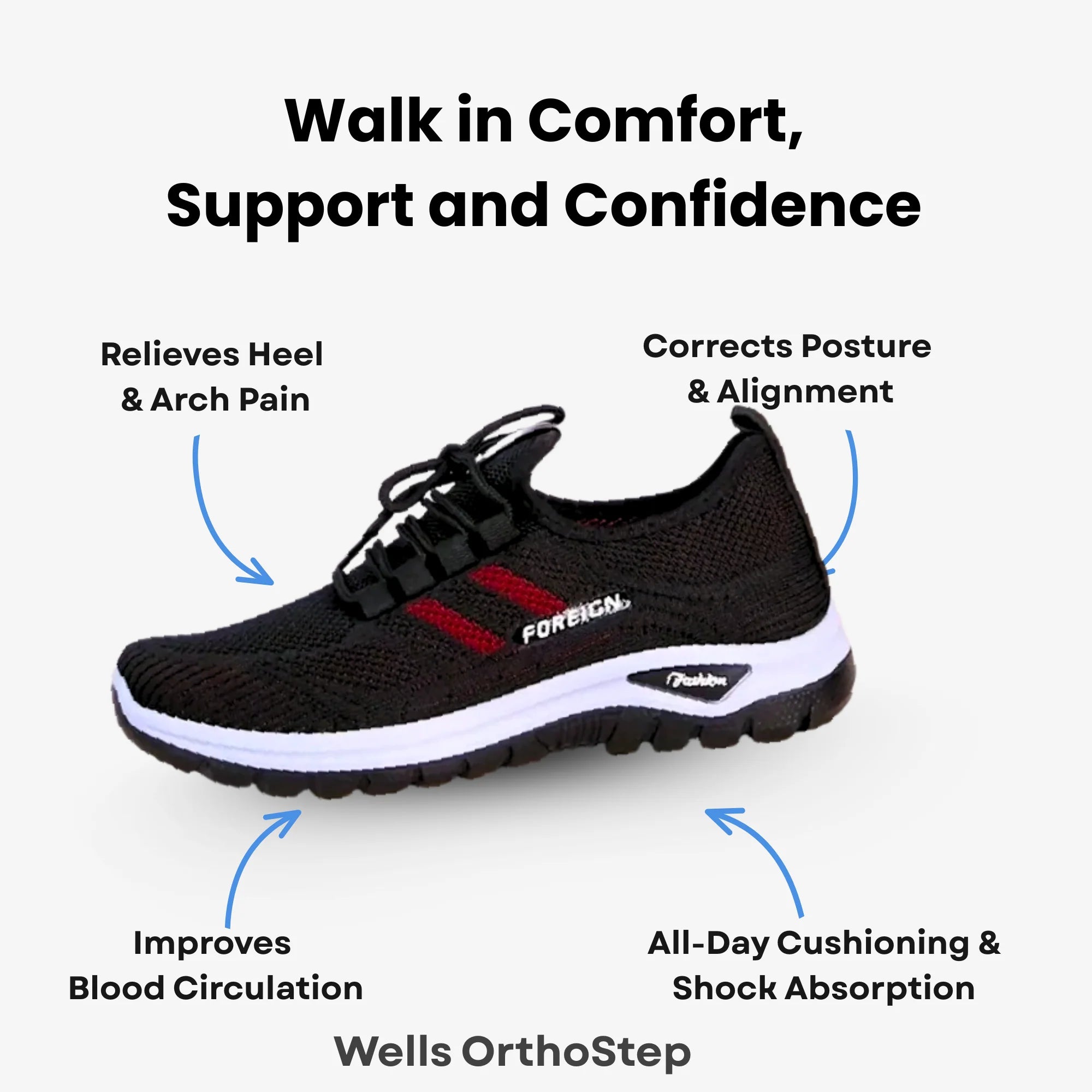Wells OrthoStep - Breathable Lightweight Walking Shoes