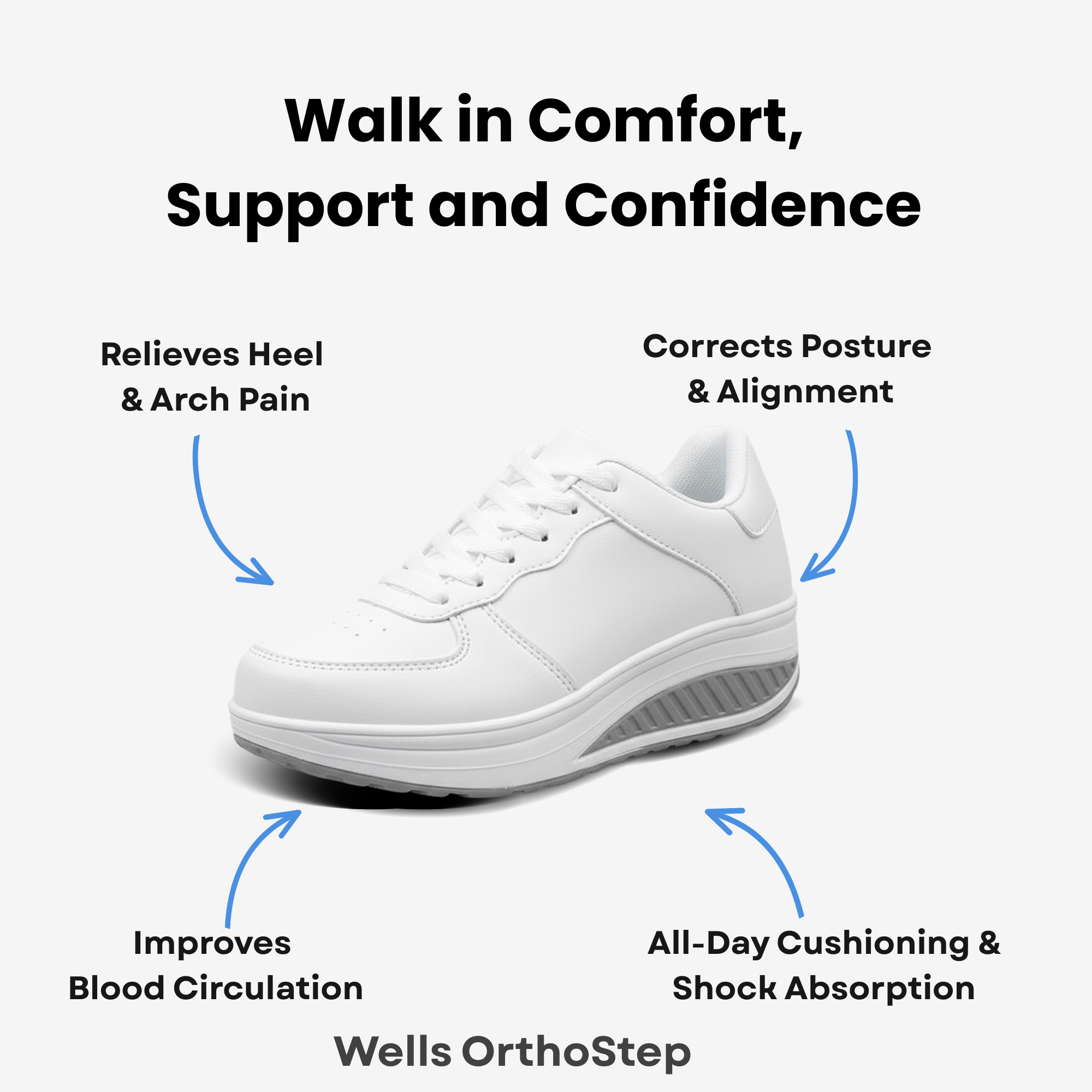 Wells OrthoStep - Breathable Comfort Mid-Top Shoes For Women