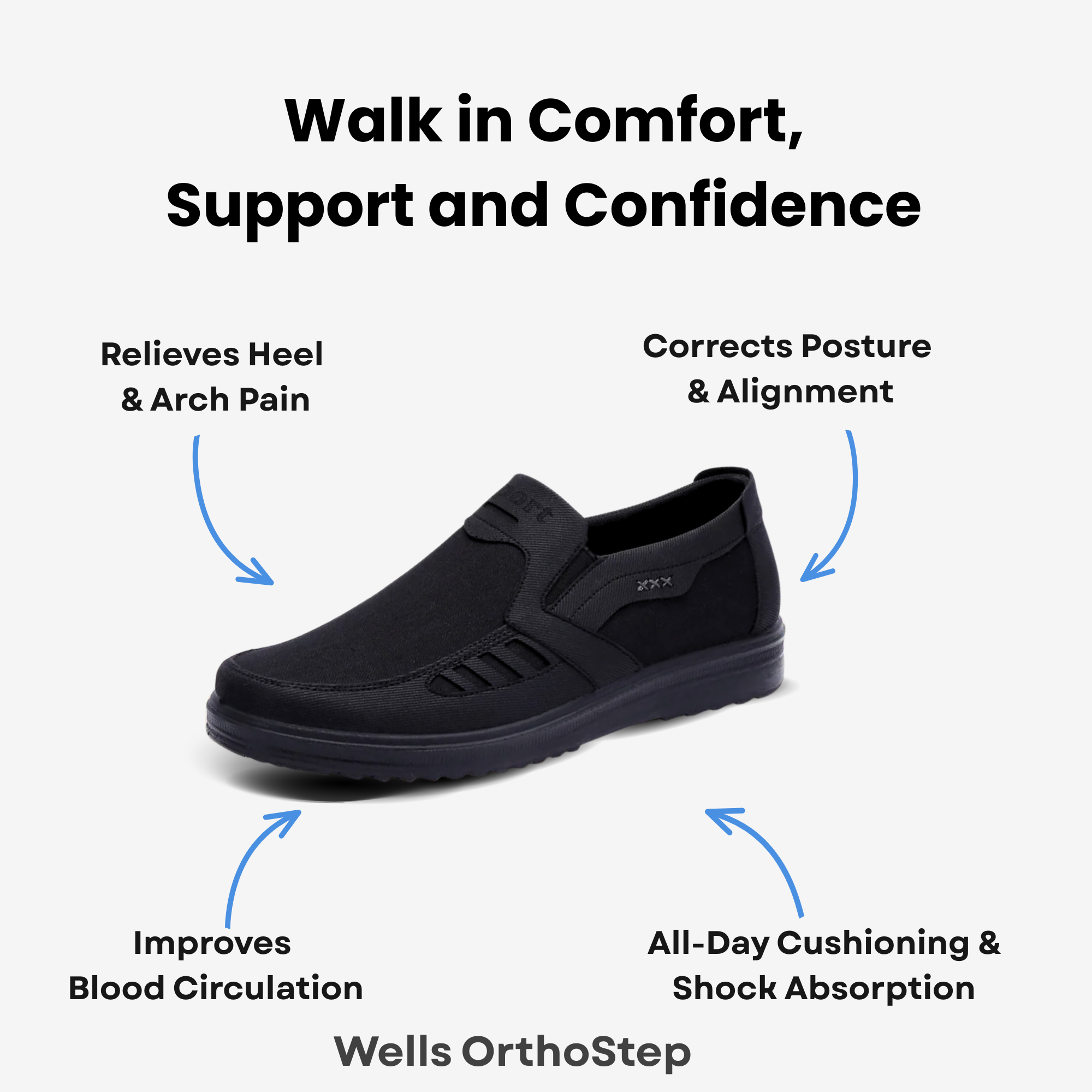 Wells OrthoStep – Orthopedic Unisex Support Walking Shoes