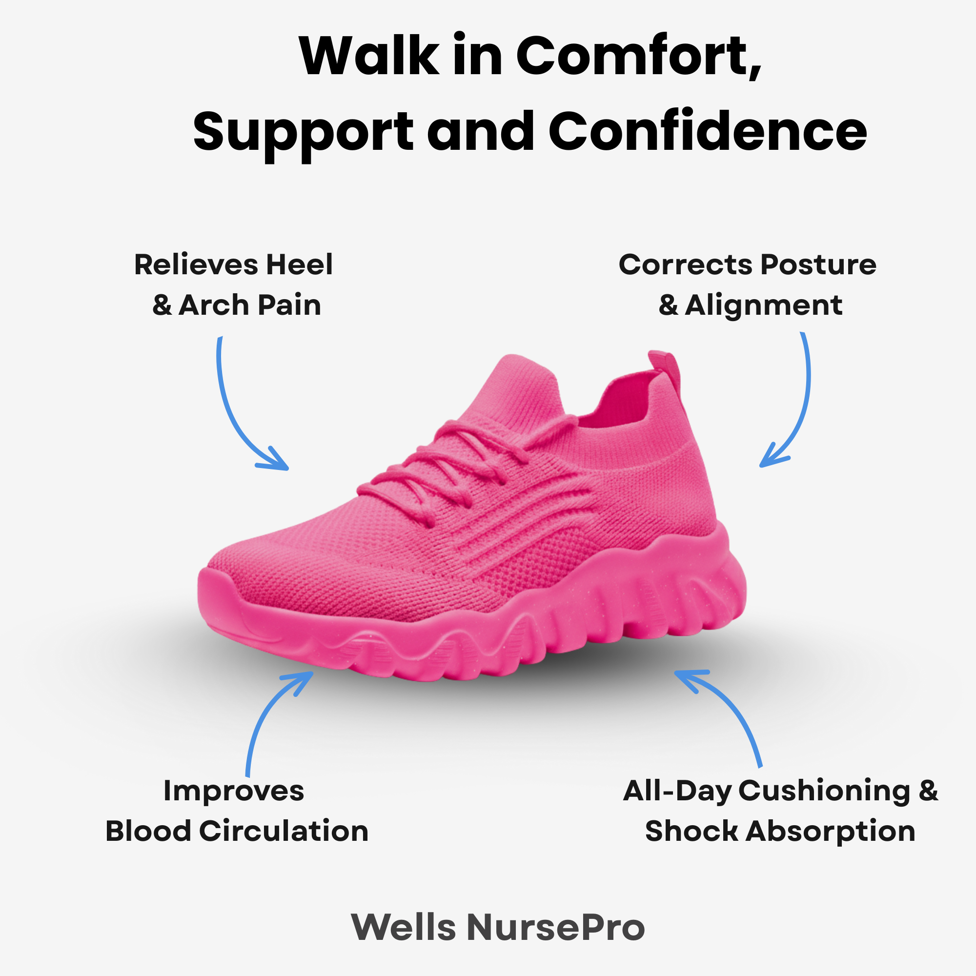 Wells NursePro - Orthopedic Unisex Support Walking Shoes