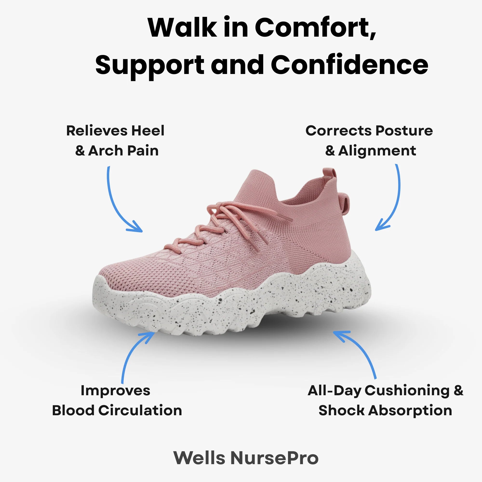 Wells NursePro - Orthopedic Unisex Support Walking Shoes