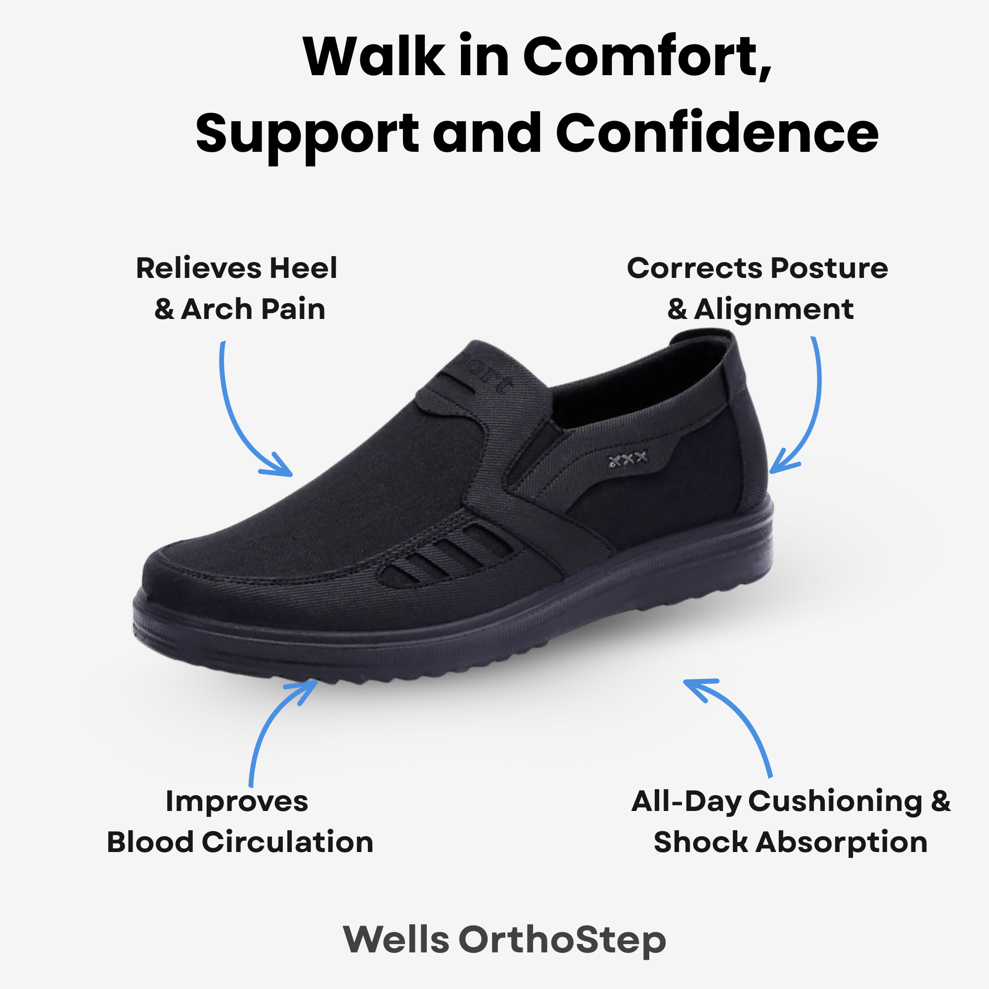 Wells OrthoStep – Orthopedic Unisex Support Walking Shoes